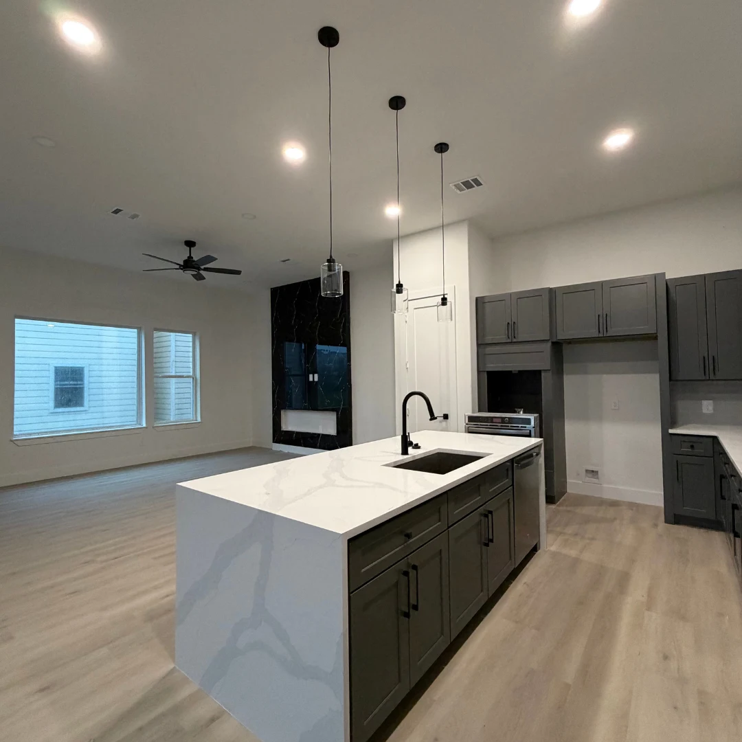 Kitchen & living space after cleaning — Post-Construction Cleaning in Houston, TX